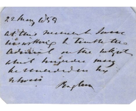 CRIMEAN WAR: Small selection of signed pieces by various British Military leaders, all of whom served in the Crimean War, com