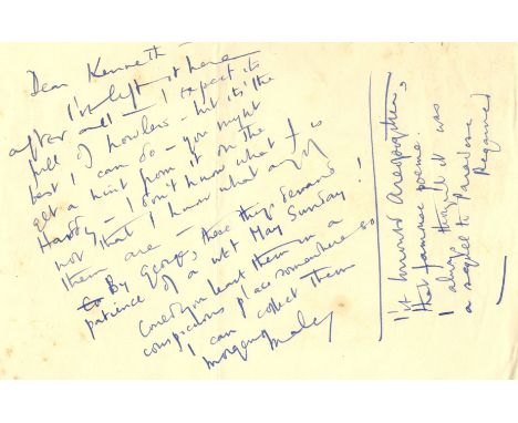 LOWRY MALCOLM: (1909-1957) English Poet &amp; Novelist of Under the Volcano (1947). A rare A.L.S., Malc, one page, oblong 8vo