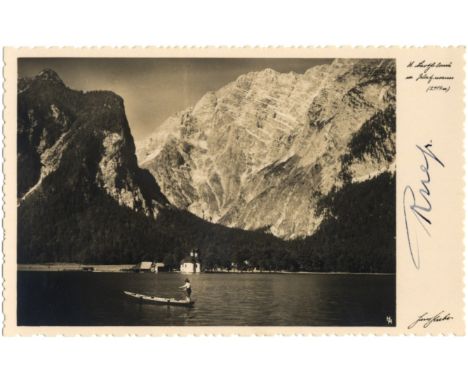 HESS RUDOLF: (1894-1987) German Reichsminister, Adolf Hitler's Deputy in the Nazi Party. Blue fountain pen ink signature ('R 