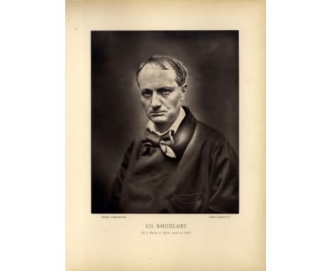 [BAUDELAIRE CHARLES]: (1821-1867) French Poet. Vintage unsigned 10 x 13.5 photograph by Etienne Carjat of Rochefort, the exce