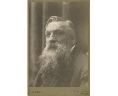 [RODIN AUGUSTE]: (1840-1917) French Sculptor. A good vintage unsigned cabinet photograph by Moreau of Paris, the image depict
