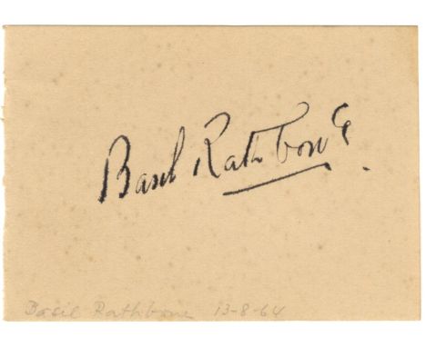 RATHBONE BASIL: (1892-1967) British Actor, famous for his portrayal of Sherlock Holmes in a number of films. Dark fountain pe