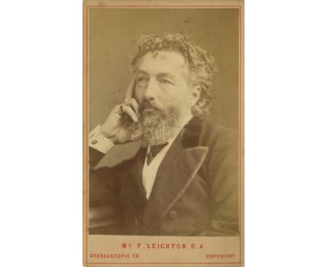 [LEIGHTON FREDERIC]: (1878-1896) English Painter. Vintage unsigned carte-de-visite photograph, the sepia albumen print by The