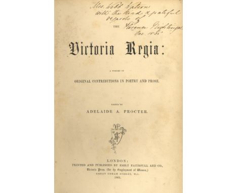 NIGHTINGALE FLORENCE: (1820-1910) British Pioneer of Nursing. Book signed and inscribed, a hardback edition of The Victoria R