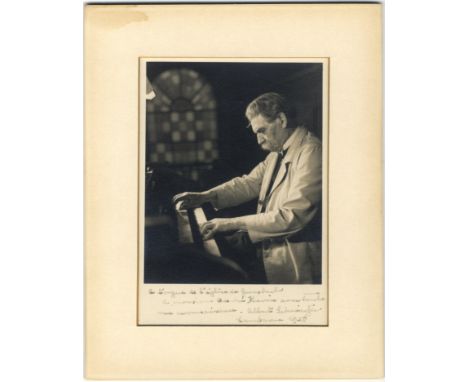 Inscribed to Andre Previn 
SCHWEITZER ALBERT: (1875-1965) Alsatian Theologian, Musician, Philosopher &amp; Physician, Nobel P