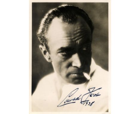 CINEMA: Selection of vintage signed postcard photographs and slightly larger etc., by various film stars including Conrad Vei