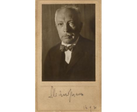 STRAUSS RICHARD: (1864-1949) German Composer. Vintage signed sepia 4 x 6.5 photograph, the image depicting Strauss in a half 