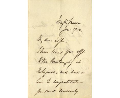 PEEL ROBERT: (1788-1850) British Prime Minister 1834-35 &amp; 1841-46. A.L.S., Robert Peel, two pages, 8vo, Drayton Manor, 5t