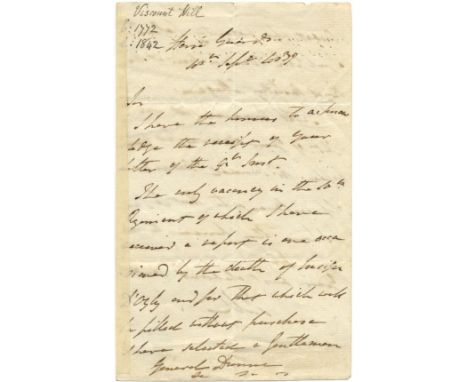 [WATERLOO BATTLE OF]: HILL ROWLAND (1772-1842) 1st Viscount Hill. British General who served in the Napoleonic Wars as a trus