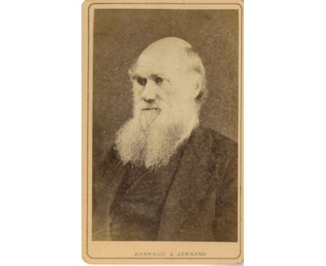 [DARWIN CHARLES]: (1809-1882) English Naturalist. Vintage unsigned carte-de-visite photograph, the sepia albumen print by Bar
