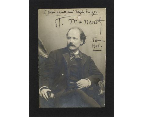 MASSENET JULES: (1842-1912) French Composer. Vintage signed and inscribed 3.5 x 5 photograph, the image depicting Massenet se