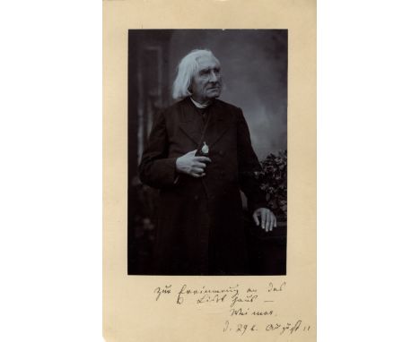 [LISZT FRANZ]: (1811-1886) Austrian-Hungarian Composer. A good unsigned vintage 7 x 11 photograph by Louis Held of Weimar, th