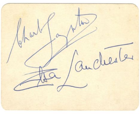 BRITISH ACTORS: Selection of signed pieces, cards and album pages by various British stage and screen actors including Charle