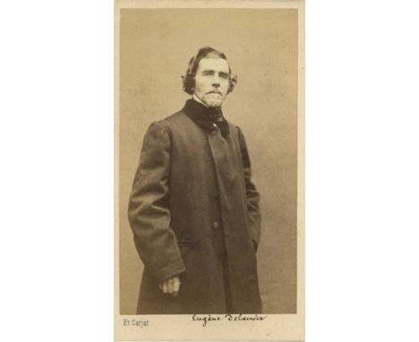 [DELACROIX EUGENE]: (1798-1863) French Romantic Artist. Vintage unsigned carte-de-visite photograph, the sepia albumen print 