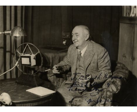 WALLACE EDGAR: (1875-1932) English Writer, remembered as the creator of King Kong. Vintage signed and inscribed 9.5 x 7 photo