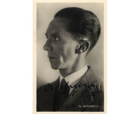 GOEBBELS JOSEPH: (1897-1945) German Politician, Reich Minister of Propaganda in Nazi Germany 1933-45. A good vintage signed p