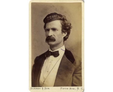 [TWAIN MARK]: (1835-1910) American Writer. Vintage unsigned carte-de-visite photograph, the sepia albumen print by Gurney &am