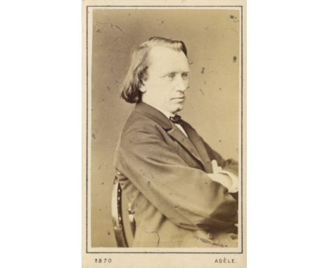 [BRAHMS JOHANNES]: (1833-1897) German Composer and Pianist. Vintage unsigned carte-de-visite photograph, the sepia albumen pr