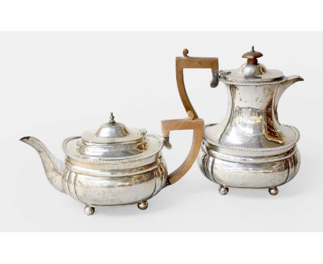 A George V Silver Teapot and Hot-Water Jug, by Richard Woodman Burbridge For Harrods, London, The Hot-Water Jug 1921 and The 