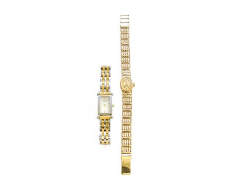 A Lady's 9 Carat Gold Rotary wristwatch, together with a Lady's Bi-metal Herbelin Wristwatch, (2)