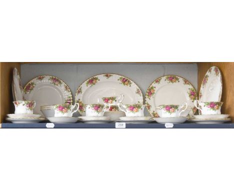 A Royal Albert Old Country Roses Dinner Service (one shelf) 