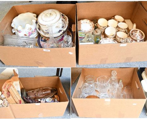 Various Decorative Ceramics and Glass, including Arklow "Royal Linden" pattern dinner wares, a pair of 19th Century Japanese 