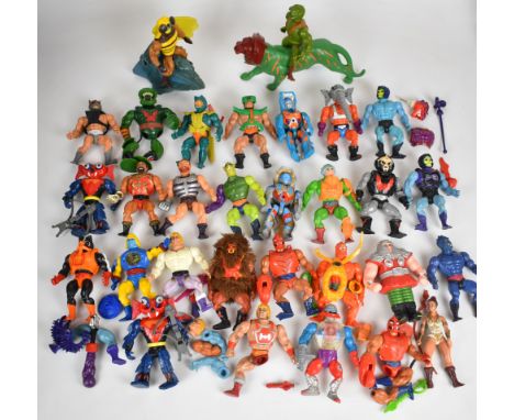 Over thirty He-Man and the Masters of the Universe (MOTU) figures by Mattel to include Jitsu, Buzz-Off, Ram Man, Roboto, Batt