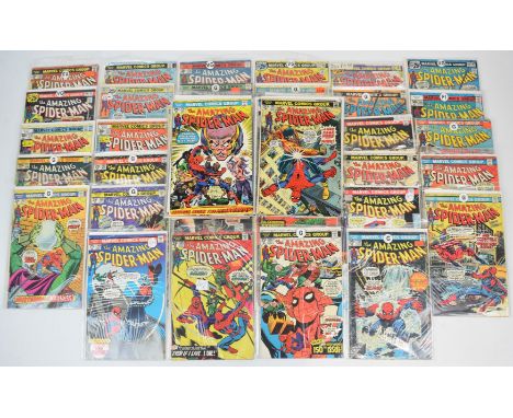 Fifty Bronze Age The Amazing Spider-Man comics by Marvel comprising issues #123-128 &amp; #130-173, featuring 1st appearances