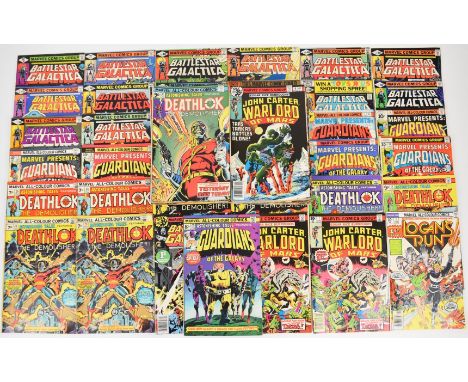 Eighty-four Bronze Age Marvel comics comprising titles Guardians of the Galaxy, John Carter Warlord of Mars, Deathlok the Dem