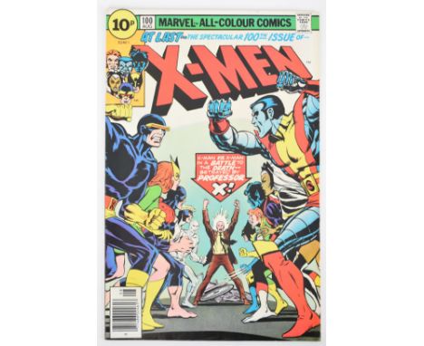 X-Men #100 comic by Marvel (1976), old team vs new, key Bronze Age issue.