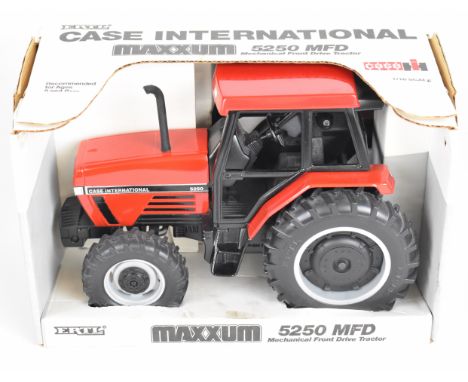 Ertl Case International Maxxum 5250 MFD 1/18 scale diecast model tractor with red body and black interior, 676, in original b