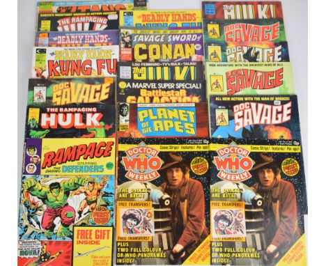 Eighteen British printed Bronze Age Marvel comic books to include Rampage #1 (with free gift), Planet of the Apes #1, Doctor 