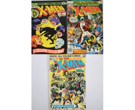 Three Bronze Age X-Men comic books by Marvel comprising issues #90, #96 &amp;&nbsp; #109, early new team appearance and 1st W