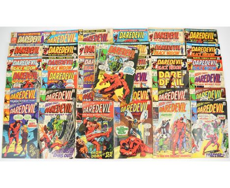 Fifty-one Silver and Bronze Age Daredevil comics by Marvel.
