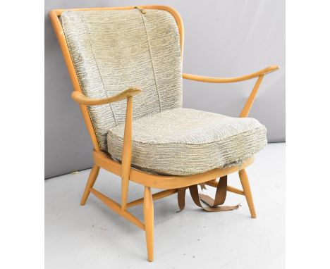 Ercol mid century modern armchair with cushions, height 83cm