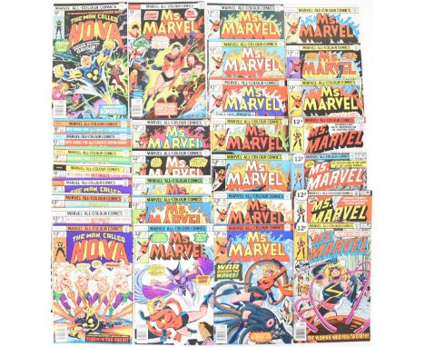 Twenty-nine Bronze Age Marvel comics comprising Ms. Marvel and A Man Called Nova, to include issue #1 in both titles.