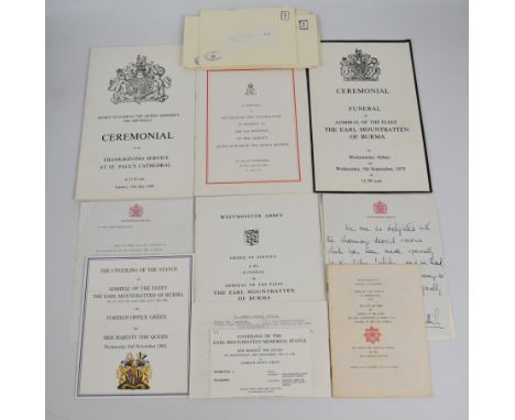 Group of five letters (likely facsimile) on headed paper comprising Queen Elizabeth II from Buckingham Palace to The Lord Cha