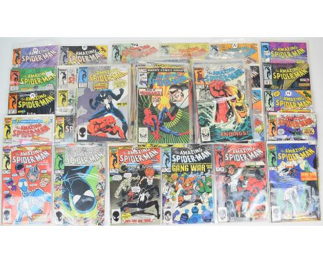 Sixty-nine Bronze Age The Amazing Spider-Man comics by Marvel, to include issue #265 1st appearance of Silver Sable.