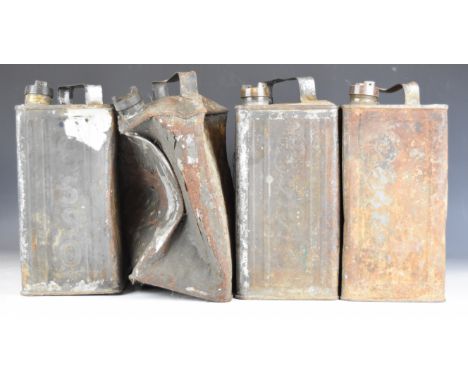 Four vintage car 2 gallon petrol cans, comprising three Esso and one Shell Mex