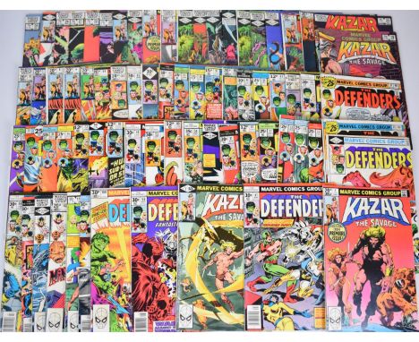Over seventy Bronze Age Marvel comics comprising titles Ka-Zar The Savage and The Defenders.