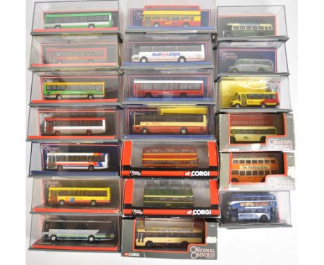 Twenty Corgi Original Omnibus limited edition 1:72 scale diecast model buses to include Roe Trolleybus Tees-Side Railess Trac