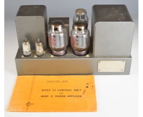 Quad II valve amplifier, serial number 27321, length 32cm, with instruction book