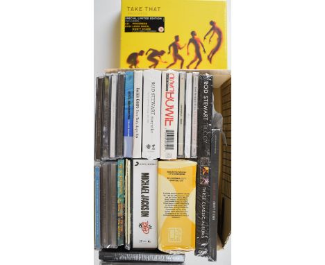 Twenty one CD box sets including Michael Jackson Bad 25 (sealed), Bruno Mars Doo Wops and Hooligans (sealed), Take That Progr