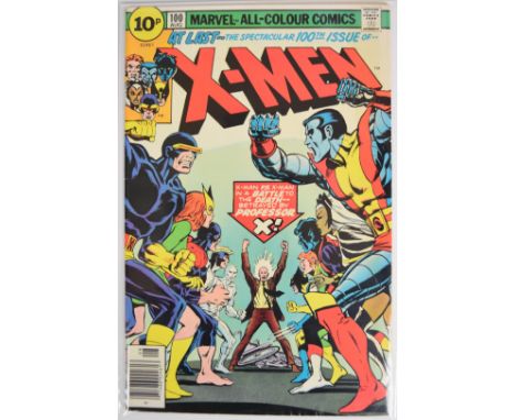 X-Men #100 comic by Marvel (1976), old team vs new, key Bronze Age book.