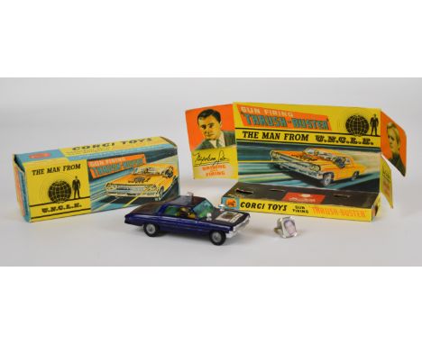 Corgi Toys diecast model The Man&nbsp;From UNCLE&nbsp;Gun Firing 'Thrush-Buster' with purple body, lemon interior, bonnet dec