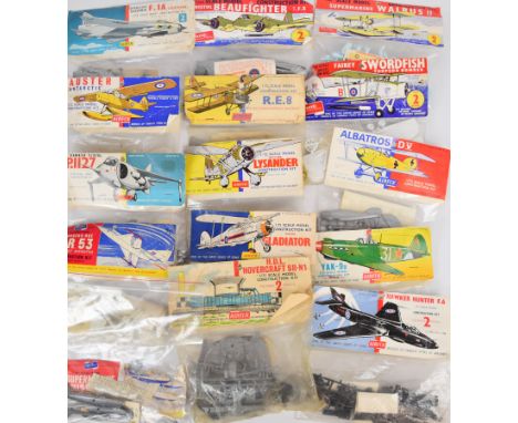 Fifteen early Airfix 1:72 scale plastic model aircraft&nbsp; kits to include Supermarine Walrus II 1404, Fairey Swordfish Tor