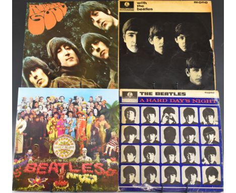 Fourteen LPs comprising The Beatles Please Please Me (PMC 1202), With The Beatles (PMC1206) record appears VG, cover G+, A Ha