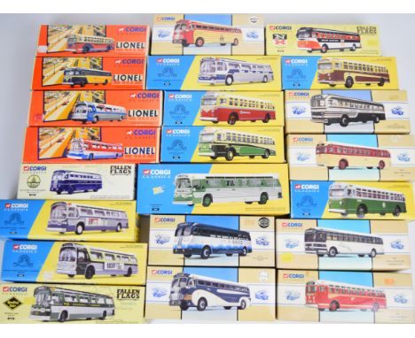 Twenty-two Corgi Classics diecast model American buses and coaches to include New York GM 4507, Red Arrow Lines Philadelphia 
