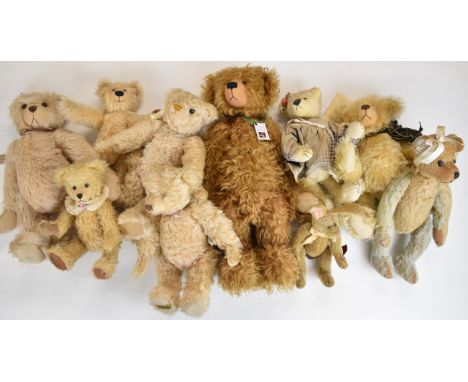 Ten artist / studio Teddy bears to include Bearlyn Bears, Robin Rive, Bears of Rodborough Common, Cupboard Bears and Alpha-Fa