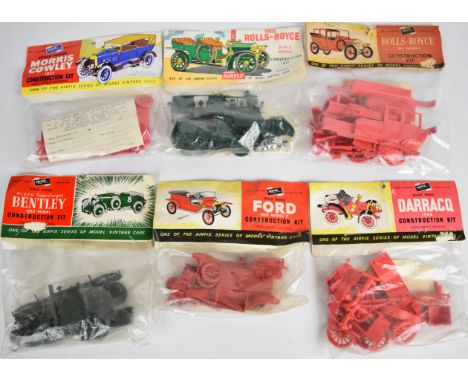 Six Airfix 1:32 scale plastic model veteran car kits comprising 1905 Rolls-Royce 1336, 1911 Rolls-Royce 1315, 1923 Morris Cow